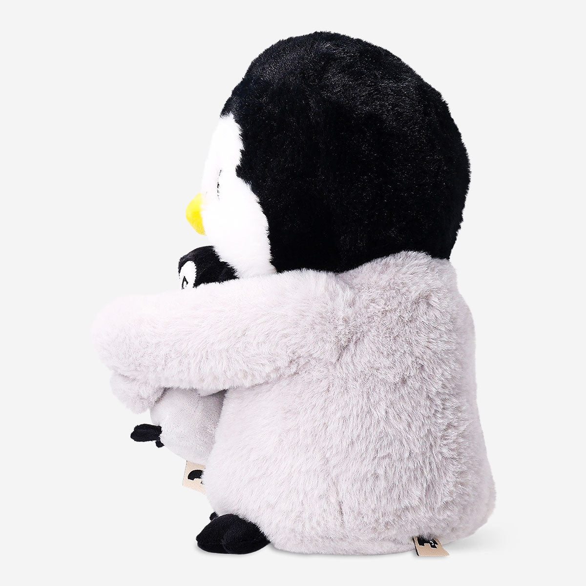 Flying Tiger Copenhagen plush penguin toy with a small nestling, soft and cuddly, ideal for children and collectors.