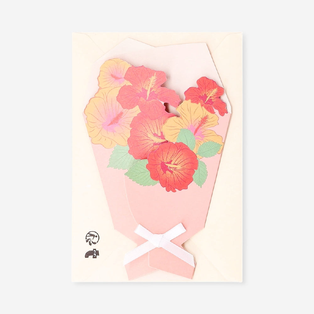 Office greetings card with colorful flower bouquet illustration, from Flying Tiger Copenhagen, featuring vibrant floral artwork.