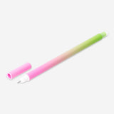 Flying Tiger Copenhagen erasable gel ink pen with pink and green gradient design, ideal for office use.