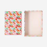 Flying Tiger Copenhagen storage box with geometric print, 17x24 inches, ideal for organizing home essentials and decorative storage.