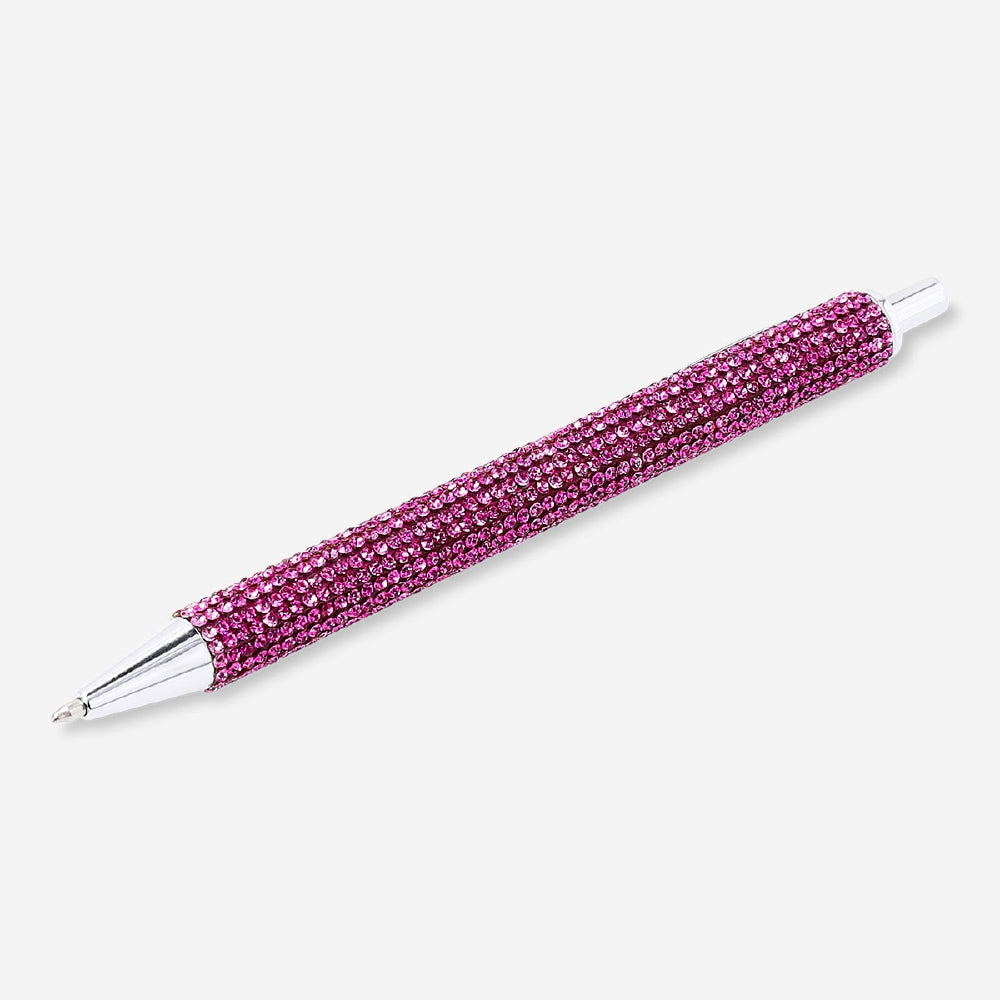Pink bedazzled ballpoint pen from Flying Tiger Copenhagen, featuring sparkling embellishments and office writing functionality.