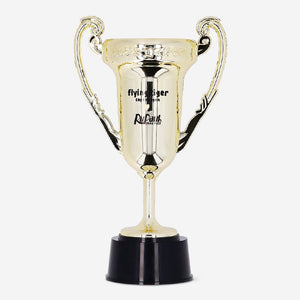 Gold RuPaul's Drag Race winner trophy gadget by Flying Tiger Copenhagen, 23 cm tall, with a sleek, shiny design.