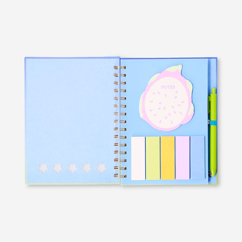 A5 gradient office notebook with matching pen and sticky memo notes, branded Flying Tiger Copenhagen.
