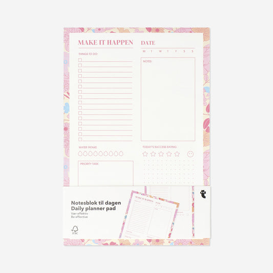 A5 pink daily planner pad