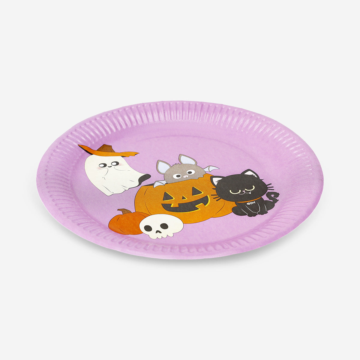 Set of 8 Halloween print paper plates from Flying Tiger Copenhagen, festive party tableware for Halloween celebrations.