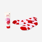 Comfy socks and foot lotion gift set - Rose and cedar fragrance