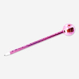 Kuglepen - Pink med katte-diskokugle