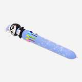 Multi-coloured Penguin ballpoint pen from Flying Tiger Copenhagen, featuring a playful design ideal for office use.