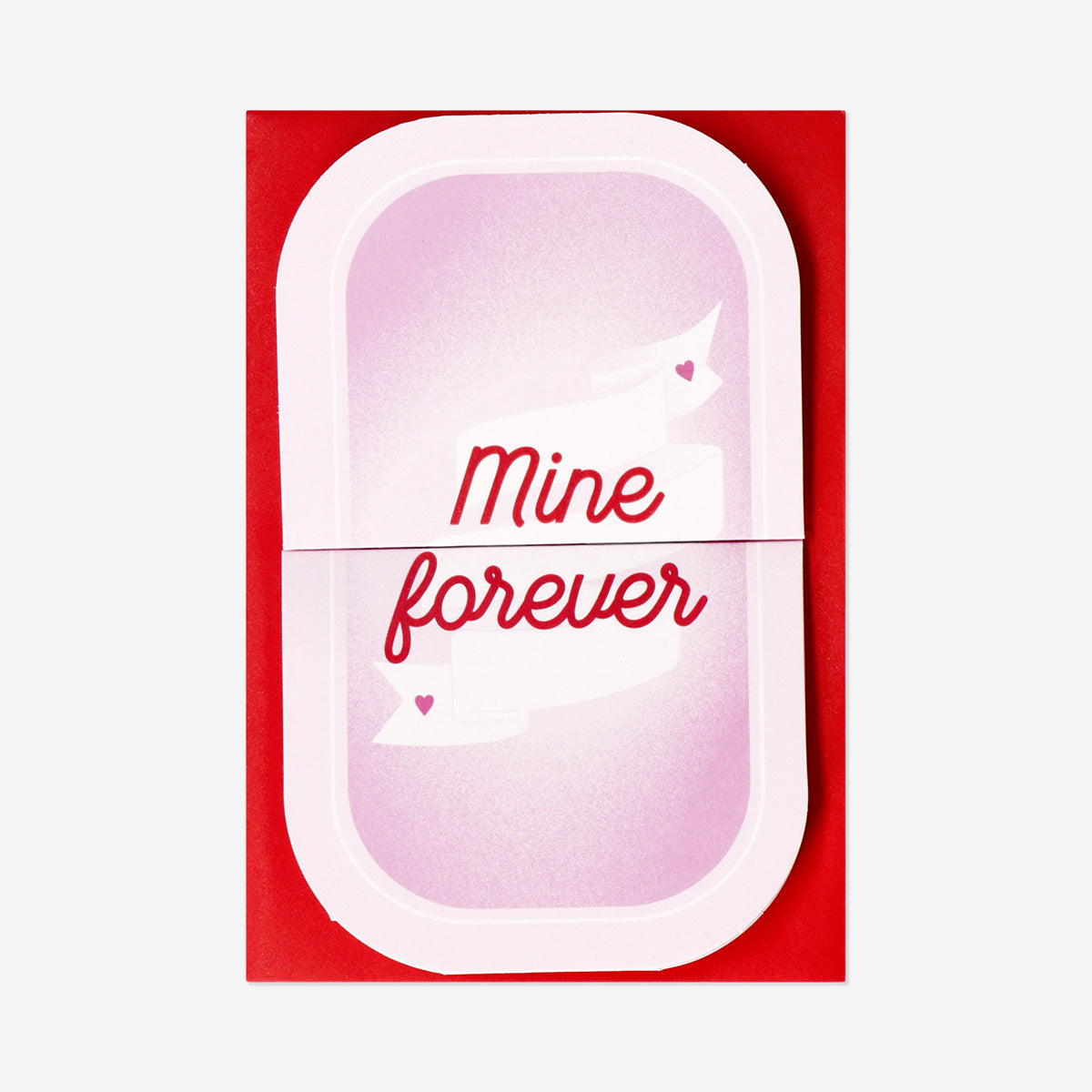 Pink greetings card with sardines