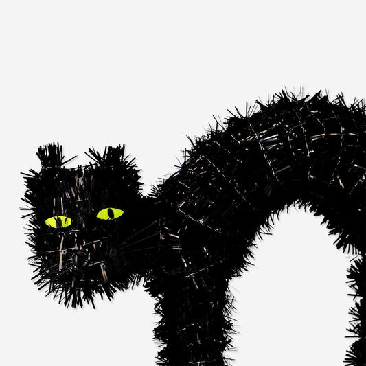 Decorative black standing cat - 34 cm