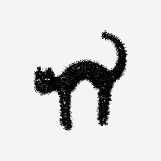 Decorative black standing cat - 34 cm