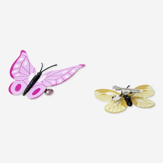 Decorative butterflies with clip - 2 pcs