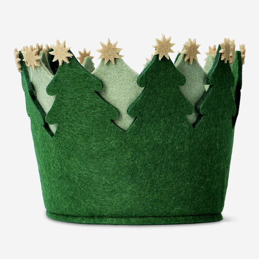 Decorative green felt basket