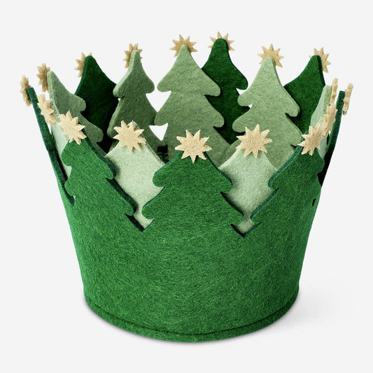 Decorative green felt basket