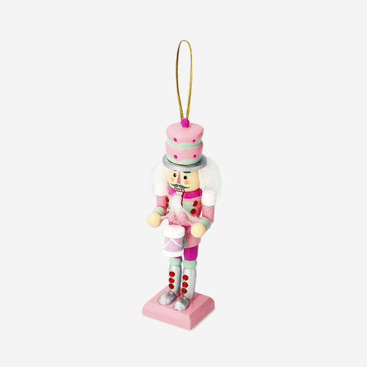 Decorative nutcracker with drum for hanging - 13 cm