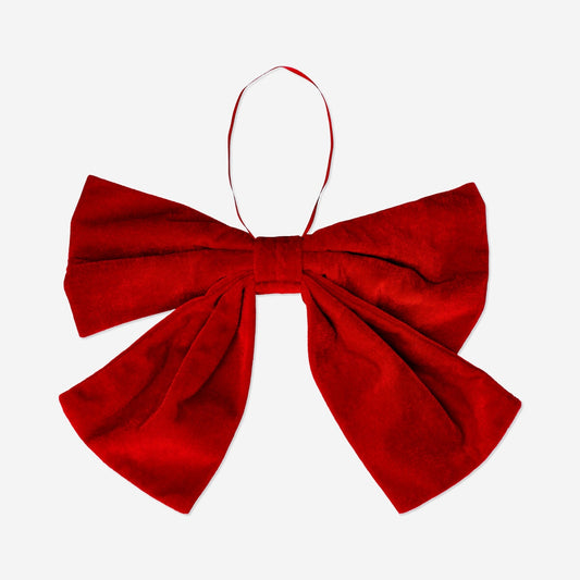 Decorative red bow for door - 30 cm