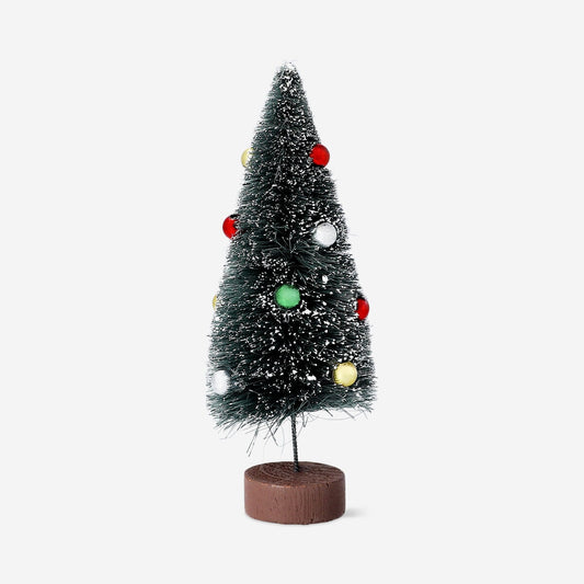 Decorative tree with coloured baubles - 17 cm