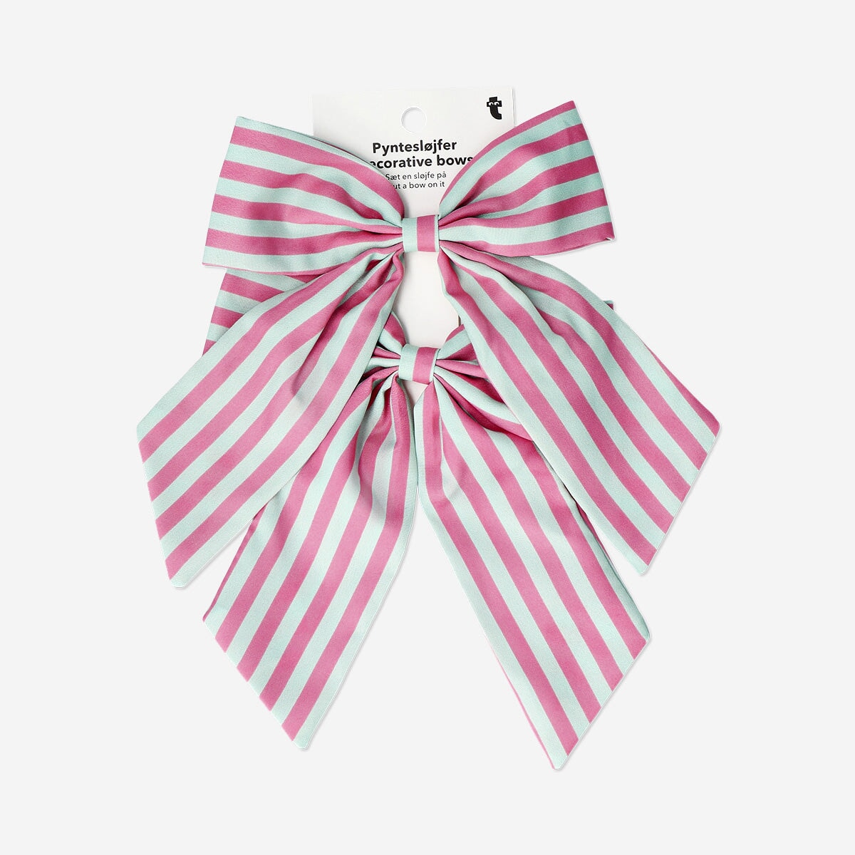 Decorativeclip bows with pink stripes - 2 pcs Home Flying Tiger Copenhagen 