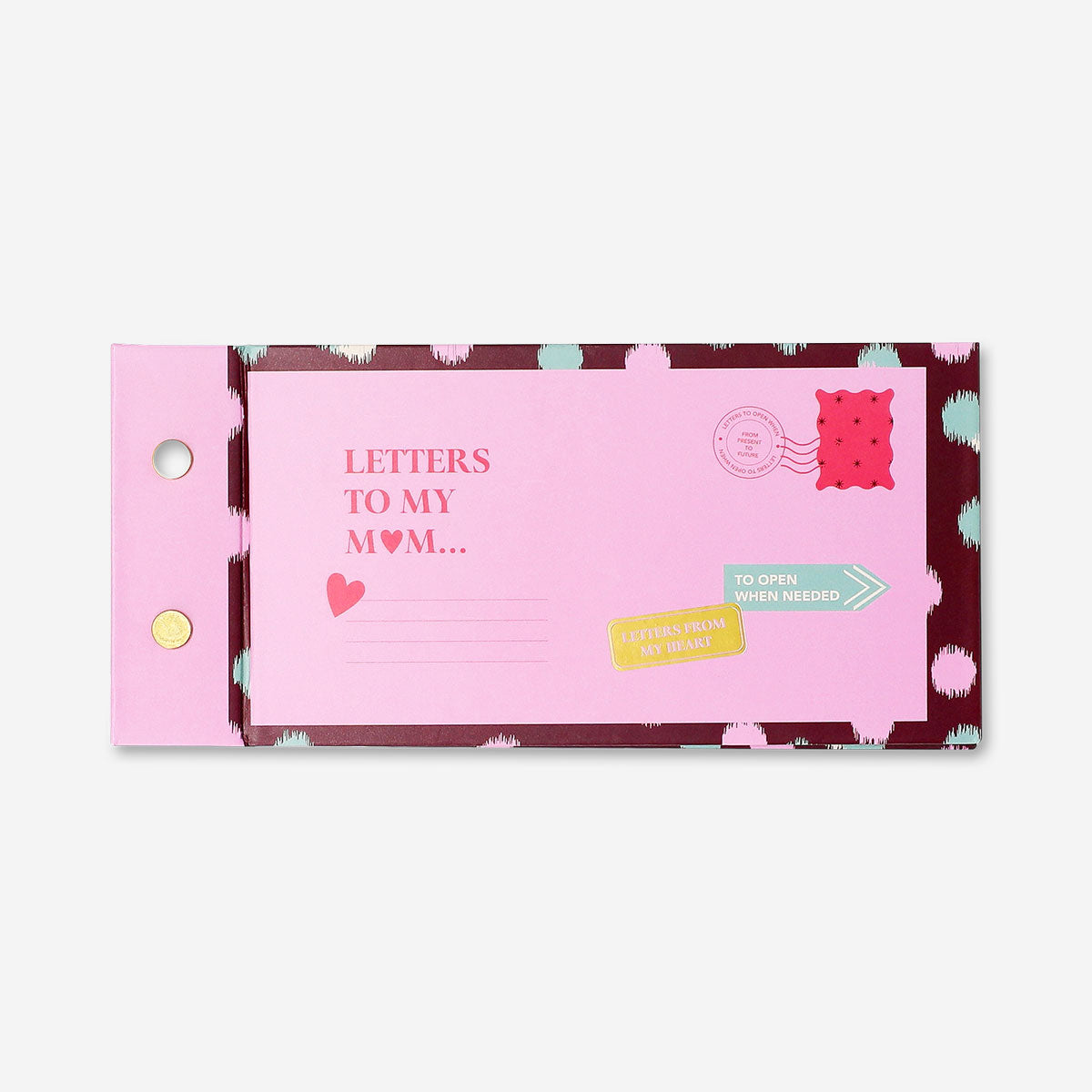 Office letter set titled "Letters to Mom" by Flying Tiger Copenhagen, featuring colorful stationery and writing supplies.