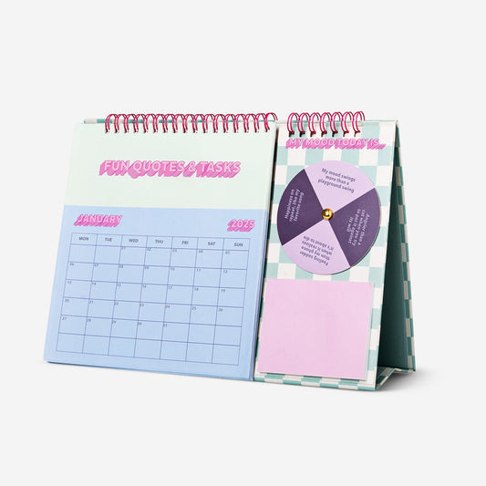 Desk Calendar with Monthly Tasks - English