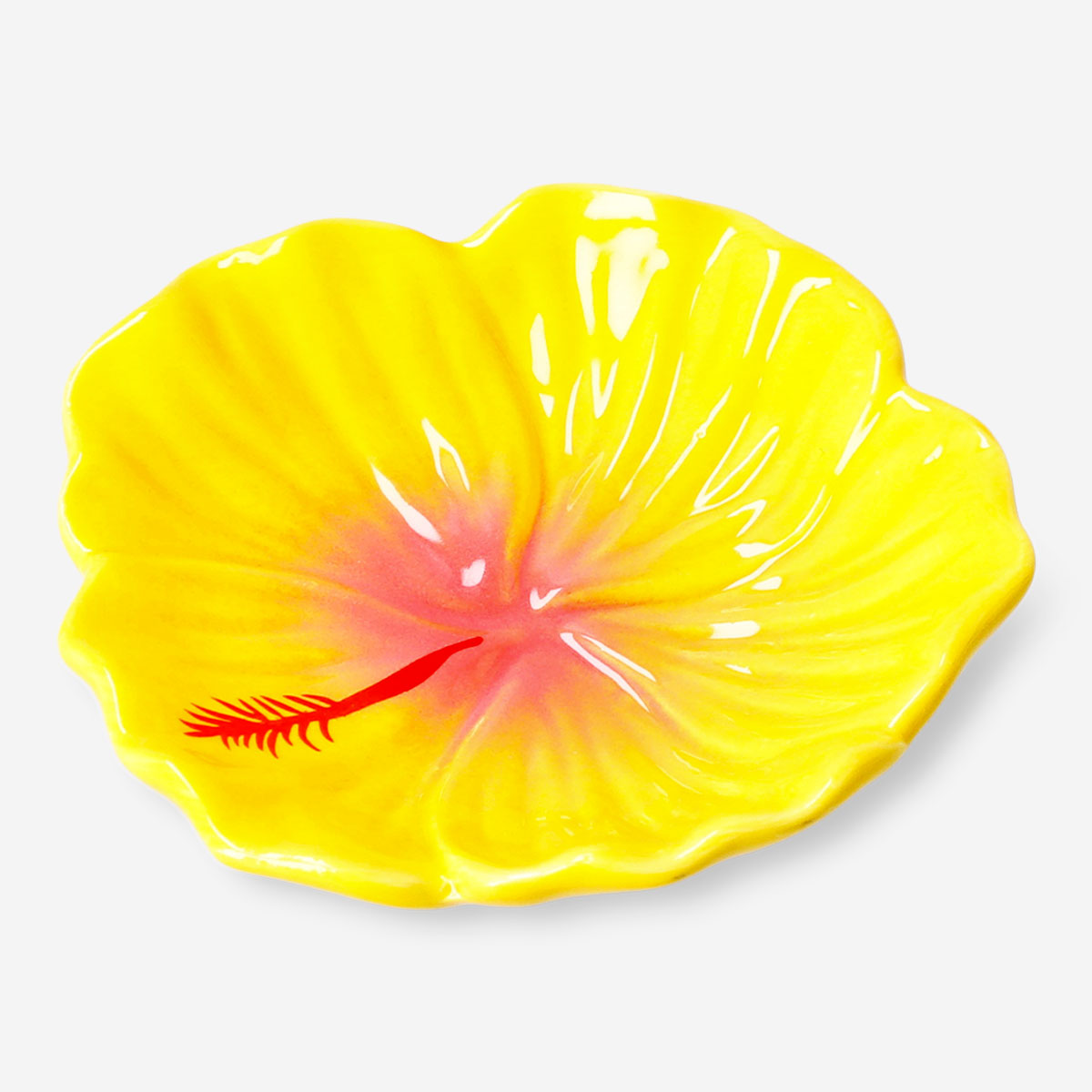 Flying Tiger Copenhagen Hibiscous flower decorative dish, 12 cm, featuring a colorful floral design for home decor.