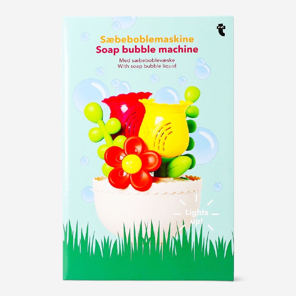 Flying Tiger Copenhagen soap bubble toy with colorful flower-shaped bubbles for outdoor fun and entertainment.