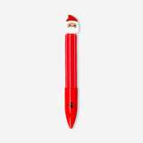Flying Tiger Copenhagen spring Santa ballpoint pen, office writing instrument with festive holiday design and colorful details.