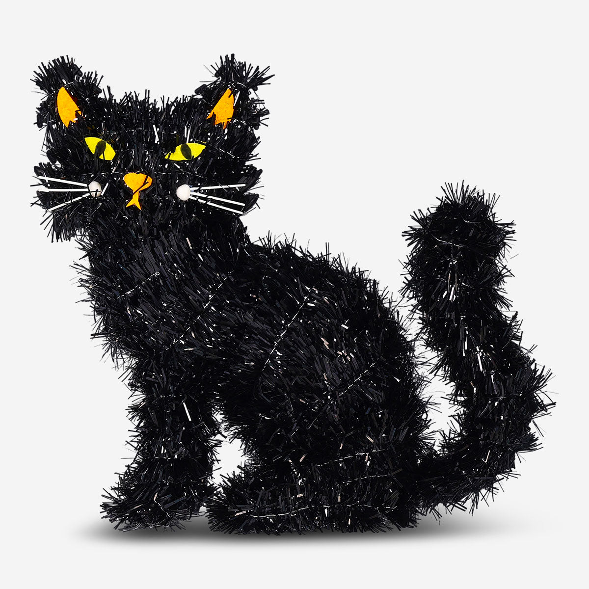 Decorative black sitting cat figurine, 34 cm, perfect for party decor, by Flying Tiger Copenhagen, displayed on a surface.
