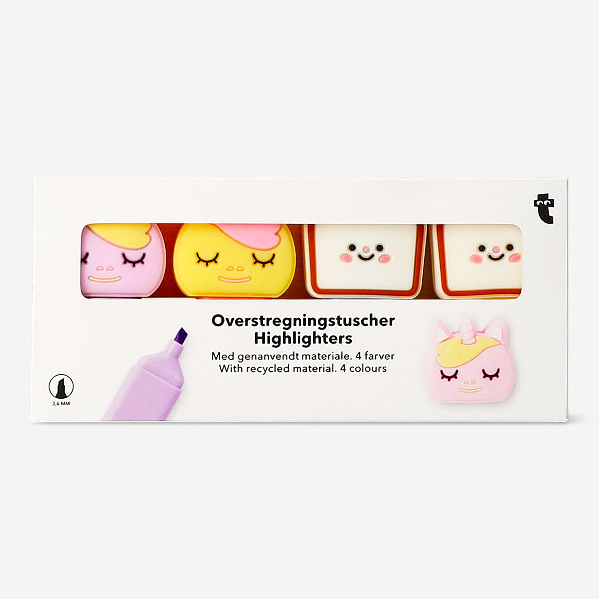 Unicorn and toast highlighters - 4 pcs