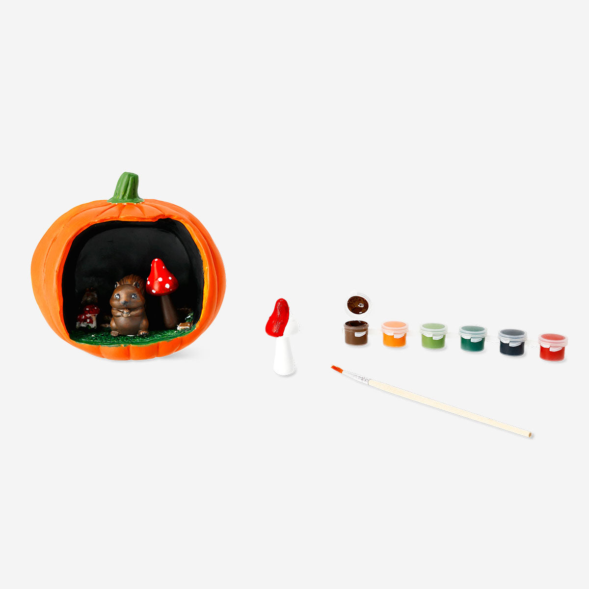 DIY autumn figures in pumpkin hobby set by Flying Tiger Copenhagen, featuring colorful fall-themed craft figures for seasonal DIY projects.