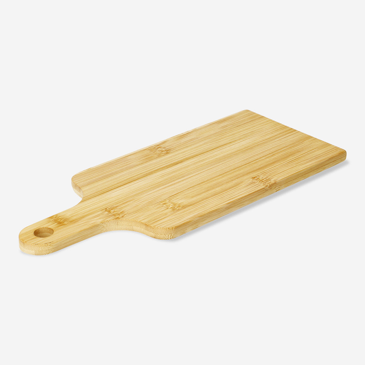 Bamboo kitchen cutting board measuring 30x12.5 cm, ideal for food prep, with a smooth surface and natural wood grain finish.