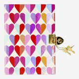 Diary with heart motifs and lock Office Flying Tiger Copenhagen 