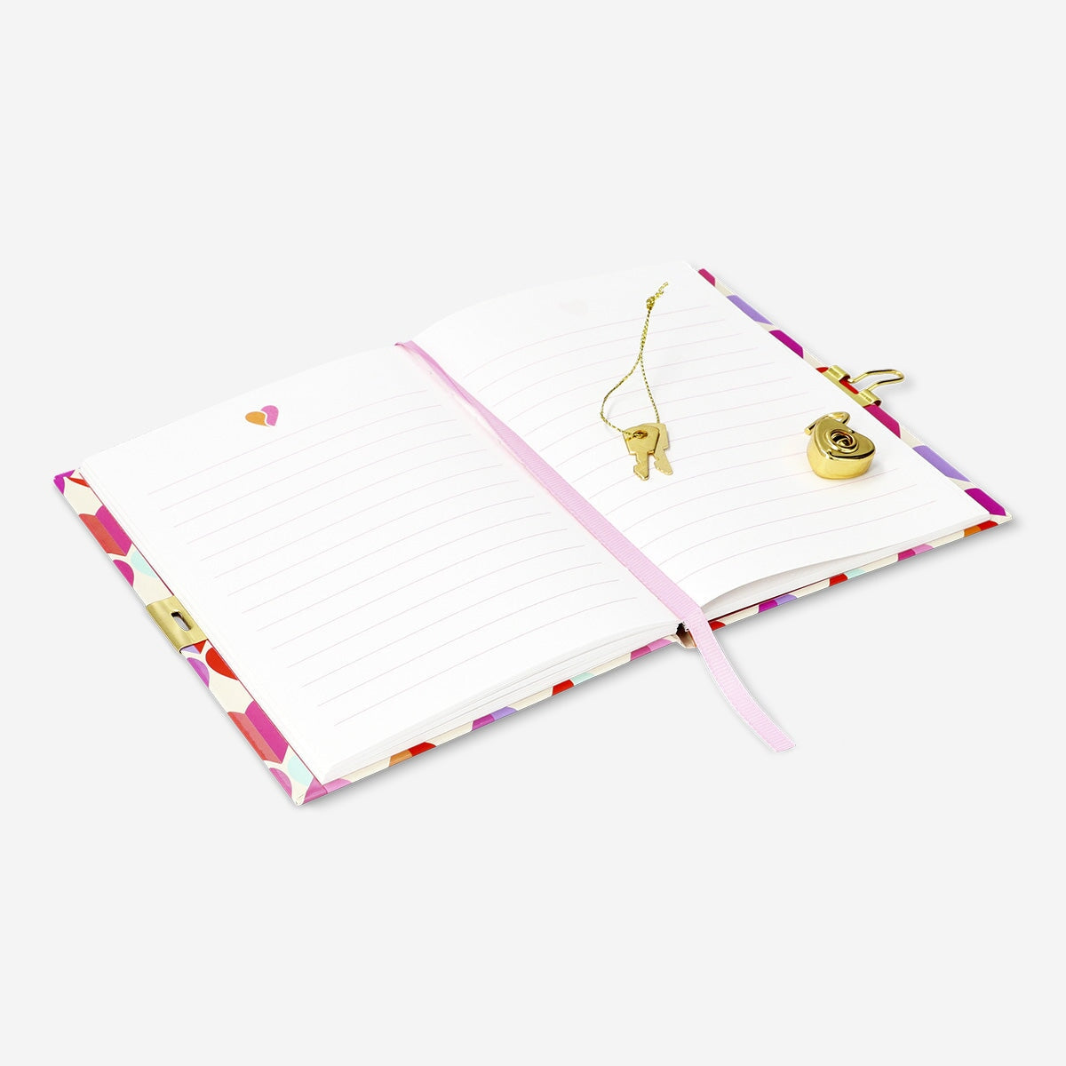 Diary with heart motifs and lock Office Flying Tiger Copenhagen 