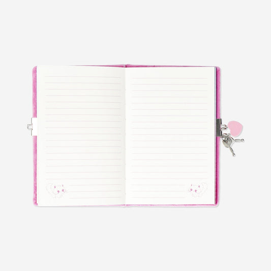 Diary with lock and plush cat