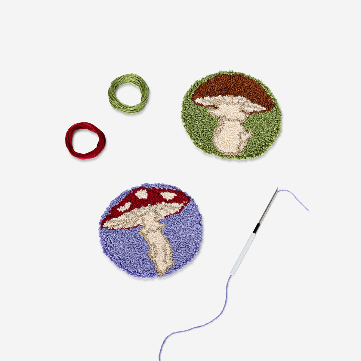 DIY coasters punch needle set hobby Flying Tiger Copenhagen 