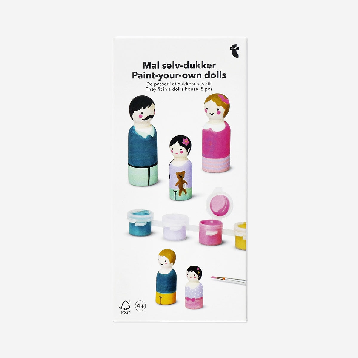 DIY doll's house dolls with paint - 5 pcs Hobby Flying Tiger Copenhagen 