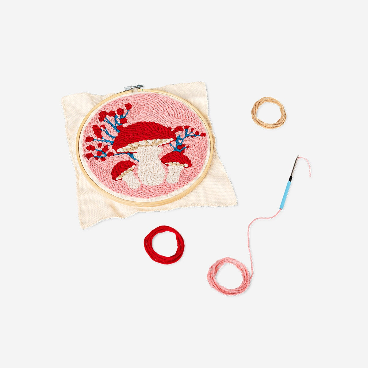 DIY mushroom punch needle set hobby Flying Tiger Copenhagen 