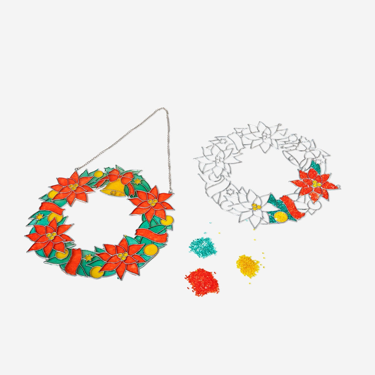 DIY stained glass hanging wreath Hobby Flying Tiger Copenhagen 