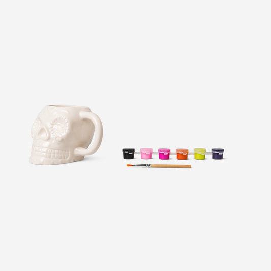 DIY Mug tête de mort en sucre - avec peinture et pinceau