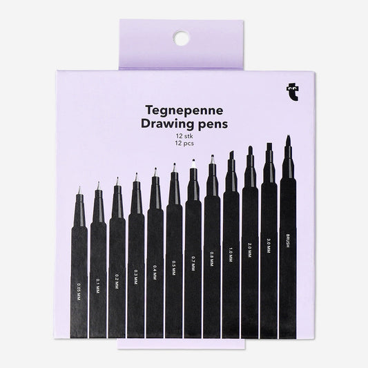 Penne da disegno e calligrafia - 12 pz