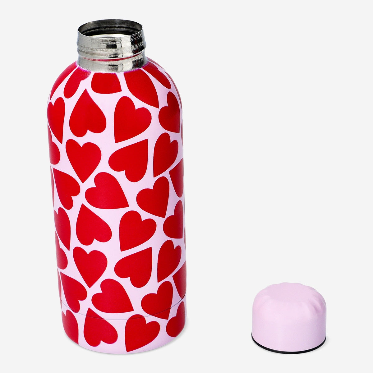 Drinking bottle with hearts - 500 ml Kitchen Flying Tiger Copenhagen 