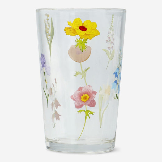 Drikkeglas med blomster - 220 ml