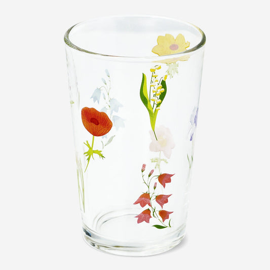 Drinking glass with flowers - 220 ml