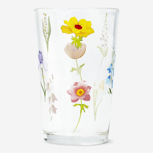 Drinking glass with flowers - 220 ml