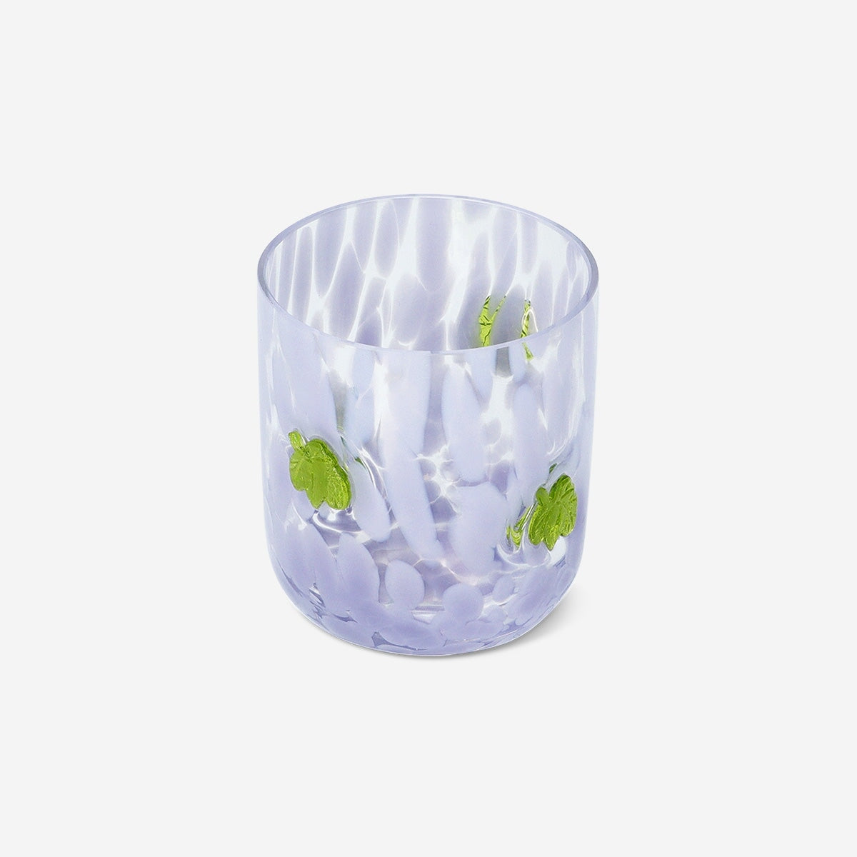 Drinking glass with purple dots and leaves - 320 ml kitchen Flying Tiger Copenhagen 