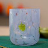 Drinking glass with purple dots and leaves - 320 ml kitchen Flying Tiger Copenhagen 