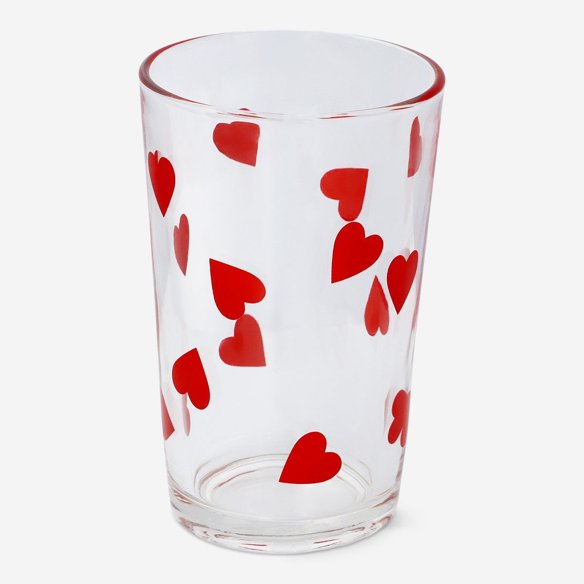 Drinking glass with red hearts Kitchen Flying Tiger Copenhagen 