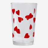 Drinking glass with red hearts Kitchen Flying Tiger Copenhagen 