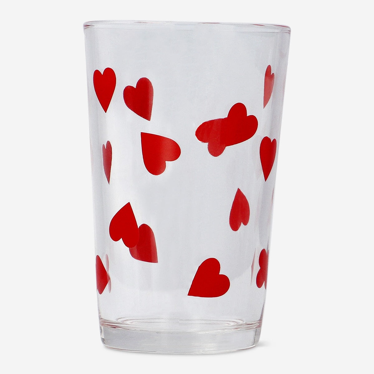 Drinking glass with red hearts Kitchen Flying Tiger Copenhagen 