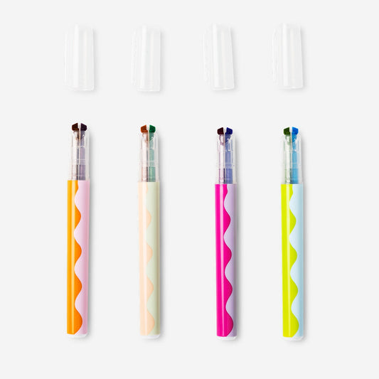 Dual-coloured highlighters. 4 pcs